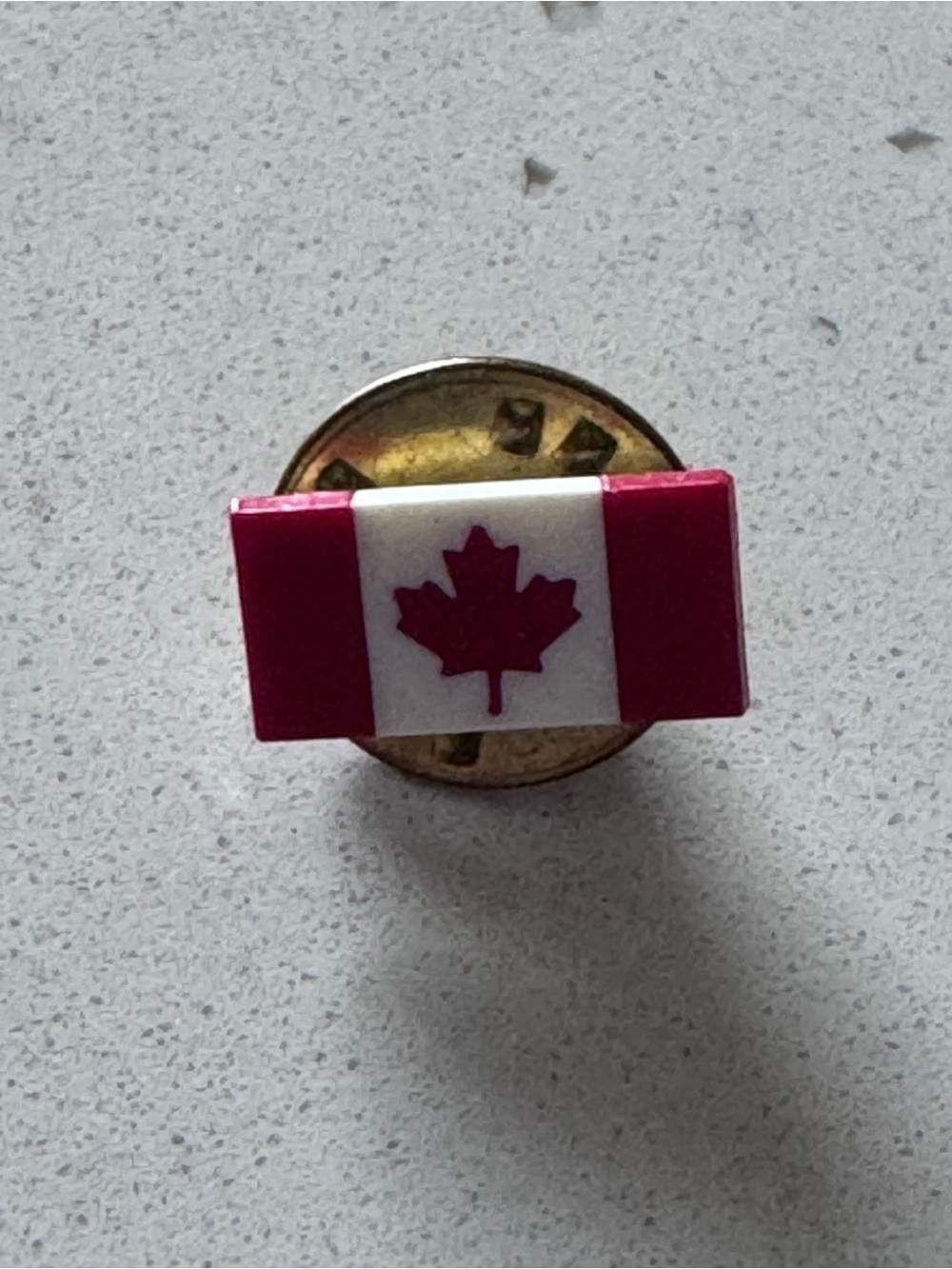 Vintage! Tiny Canadian Flag Lapel Pin - Red and White